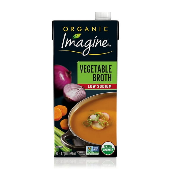Imagine Foods Organic Low Sodium Vegetable Broth 32 fl oz Pack of 2