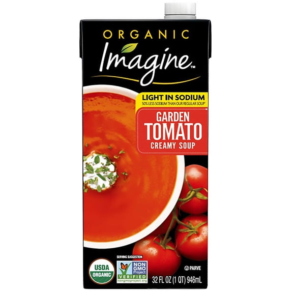 Imagine Organic Creamy Soup, Light Sodium Garden Tomato, 32 Ounce - Pack Of 3