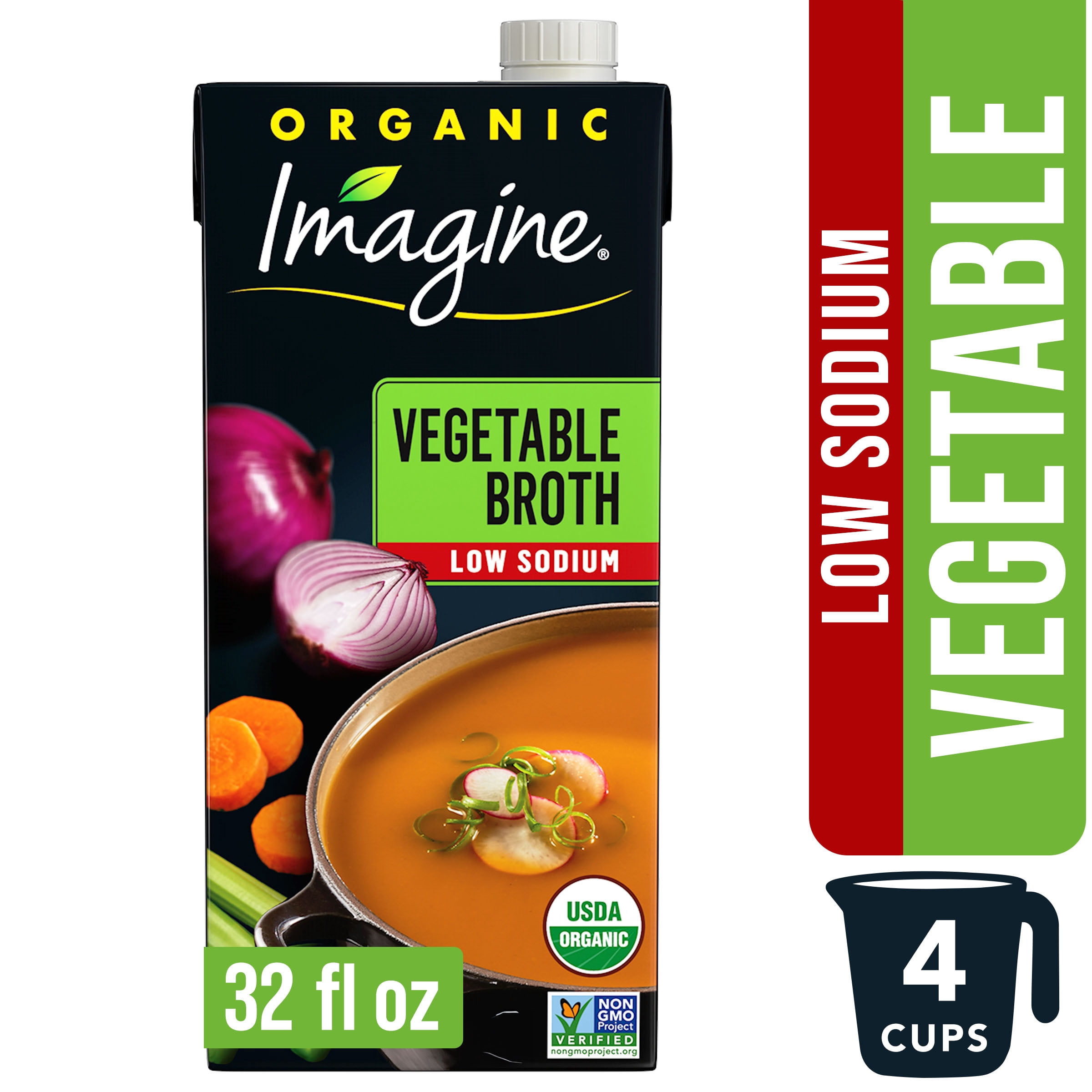 Imagine Organic Low Sodium Vegetable Broth, 32 fl oz Carton