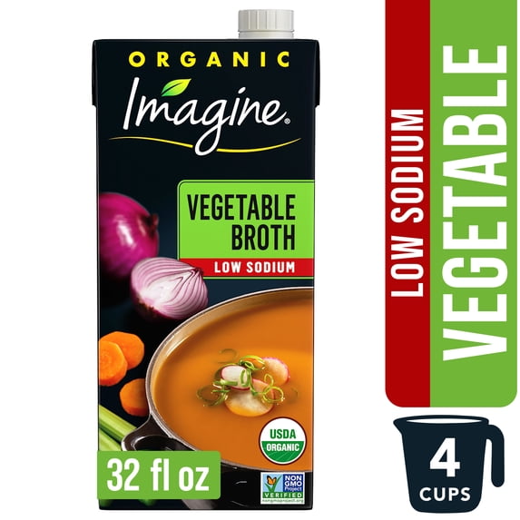 Imagine Organic Low Sodium Vegetable Broth, 32 fl oz Carton