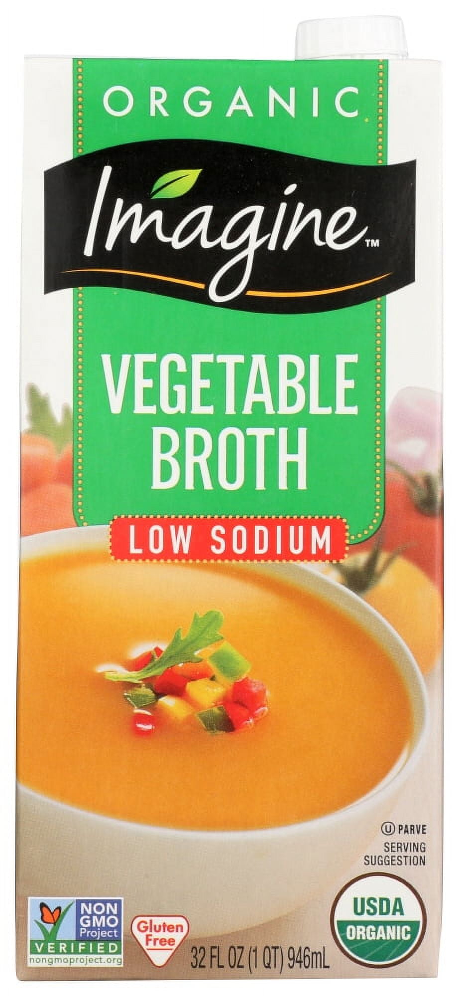 Imagine Organic Low Sodium GlutenFree Vegetable Broth, 32 fl oz Carton