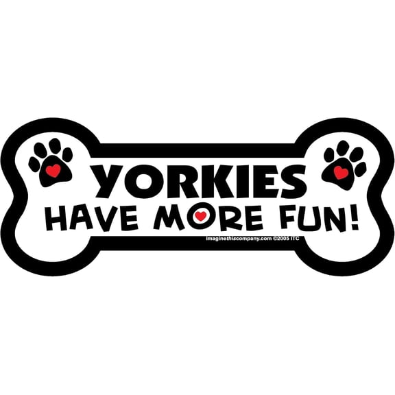 Imagine This 4-Inch by 6-Inch Car Magnet Funny Bone, Yorkies