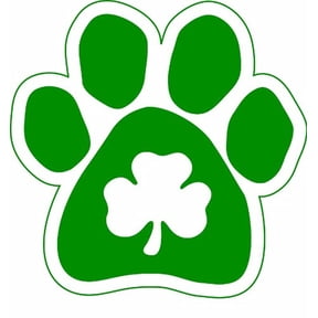 Imagine This 5-1/2-Inch by 5-1/2-Inch Car Magnet Lucky Irish, Shamrock in Paw