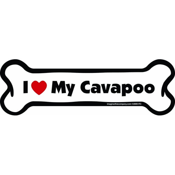 Imagine This Bone Car Magnet, I Love My Cavapoo, 2-Inch by 7-Inch