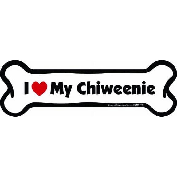 Imagine This Bone Car Magnet, I Love My Chiweenie, 2-Inch by 7-Inch