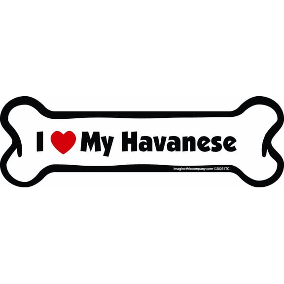 Imagine This Bone Car Magnet, I Love My Havanese, 2-Inch by 7-Inch