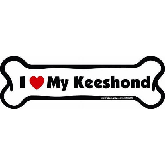 Imagine This Bone Car Magnet, I Love My Keeshond, 2-Inch by 7-Inch