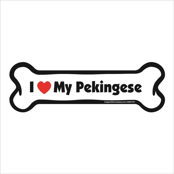 Imagine This Bone Car Magnet, I Love My Pekingese, 2-Inch by 7-Inch