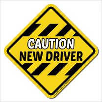 Imagine This Caution New Driver Removable and Reusable Yellow Car Magnet for Student Drivers