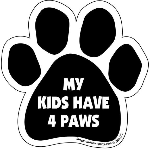 Imagine This D1660 Car and Rescue Decal (My Kids Have 4 Paws ), 2 Pack