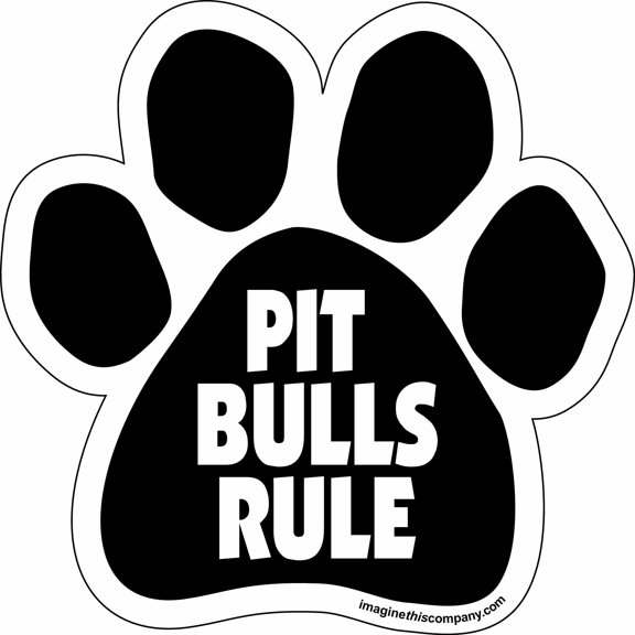 Imagine This Paw Car Magnet, Pit Bulls Rule, 5-1/2-Inch by 5-1/2-Inch