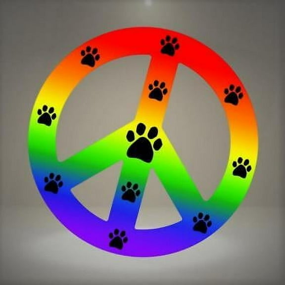 Imagine This Peace Car Magnet Sign, Rainbow, 41/2-Inch by 4-1/2-Inch