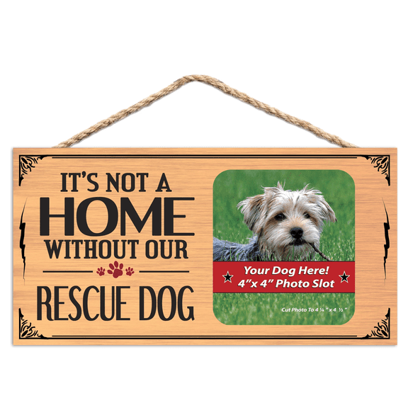 Imagine This Rescue Dog Wood Sign Picture Frame for 4-inch Photos