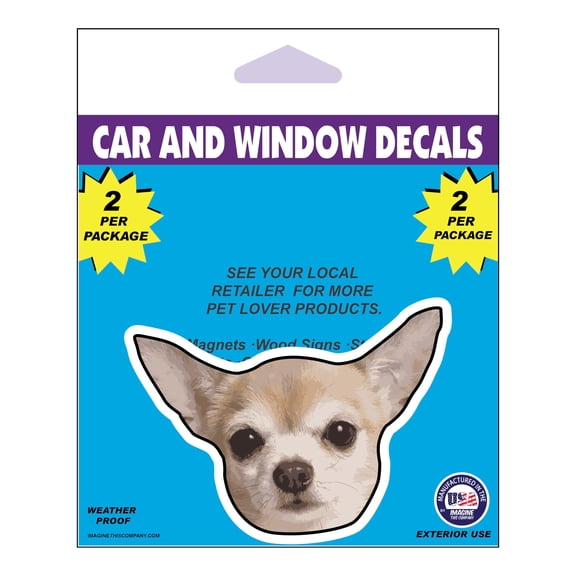 Imagine this Chihuahua Dog Face Decal for Hanging, 2 Pack