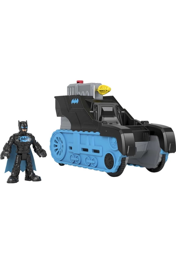 DC Super Friends Bat-Tech Tank Vehicle with Lights & Batman Figure Set, 3 Pieces