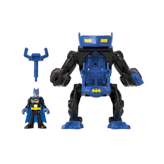 Imaginext DC Super Friends Batman Battling Robot, 3-Piece Figure Set with Lights for Preschool Kids