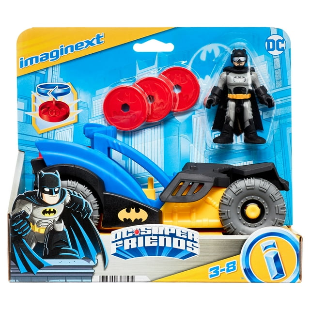 Imaginext DC Super Friends Batman Toy Rally Car with Disk Launcher and