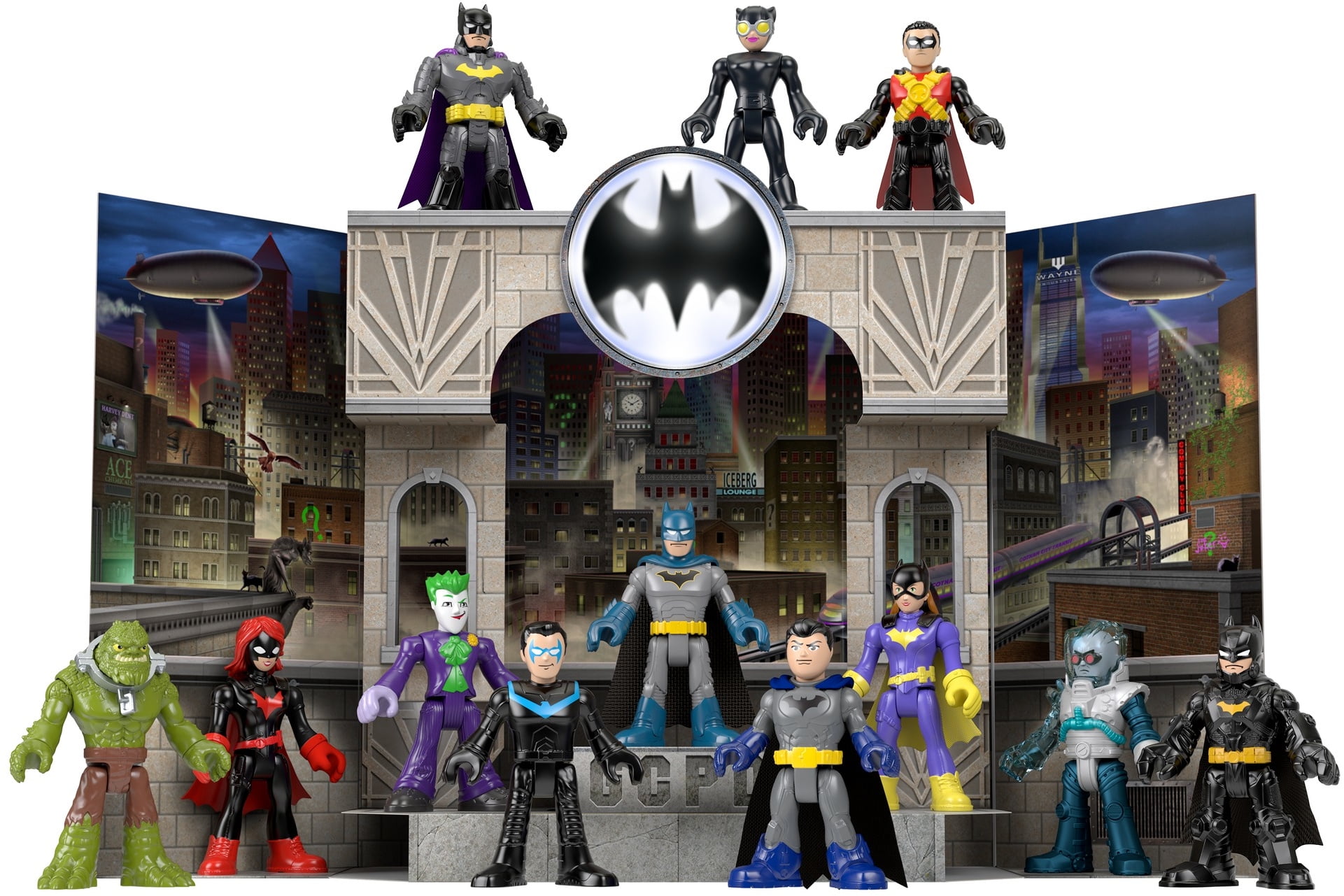 Imaginext DC Super Friends Gotham City Pop Up Playset Figures