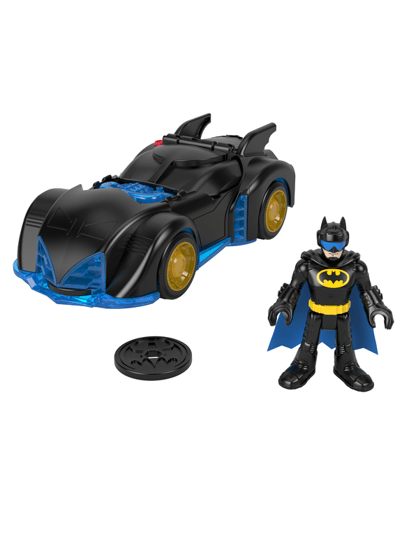 DC Super Friends Shake & Spin Batmobile and Batman Figure Set, 4 Pieces