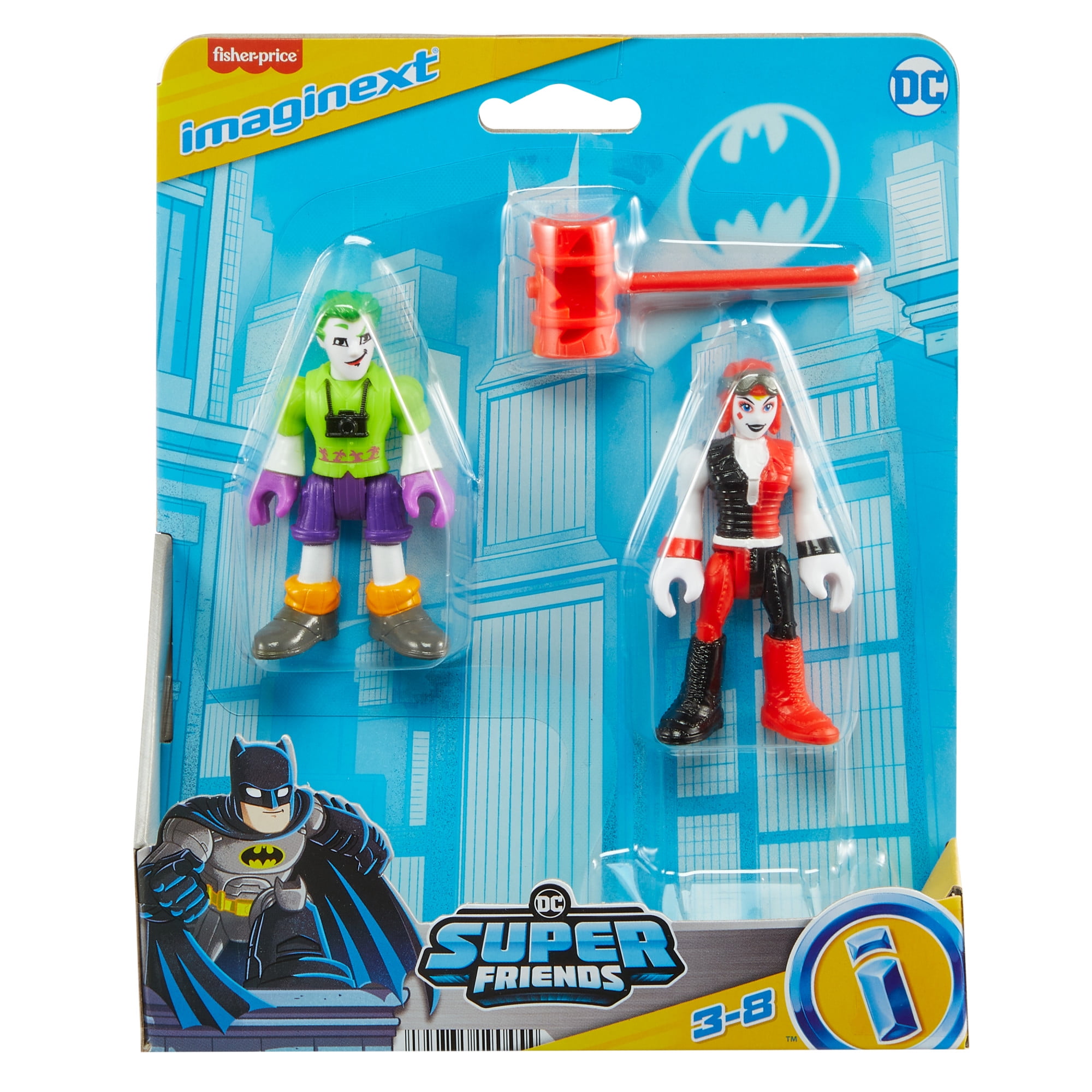 Imaginext DC Super Friends The Joker & Harley Quinn Figure Set, 3 Pieces, Preschool Toys