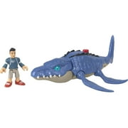 Imaginext Jurassic World Camp Cretaceous Mosasaurus Dinosaur & Kenji Figure Set
