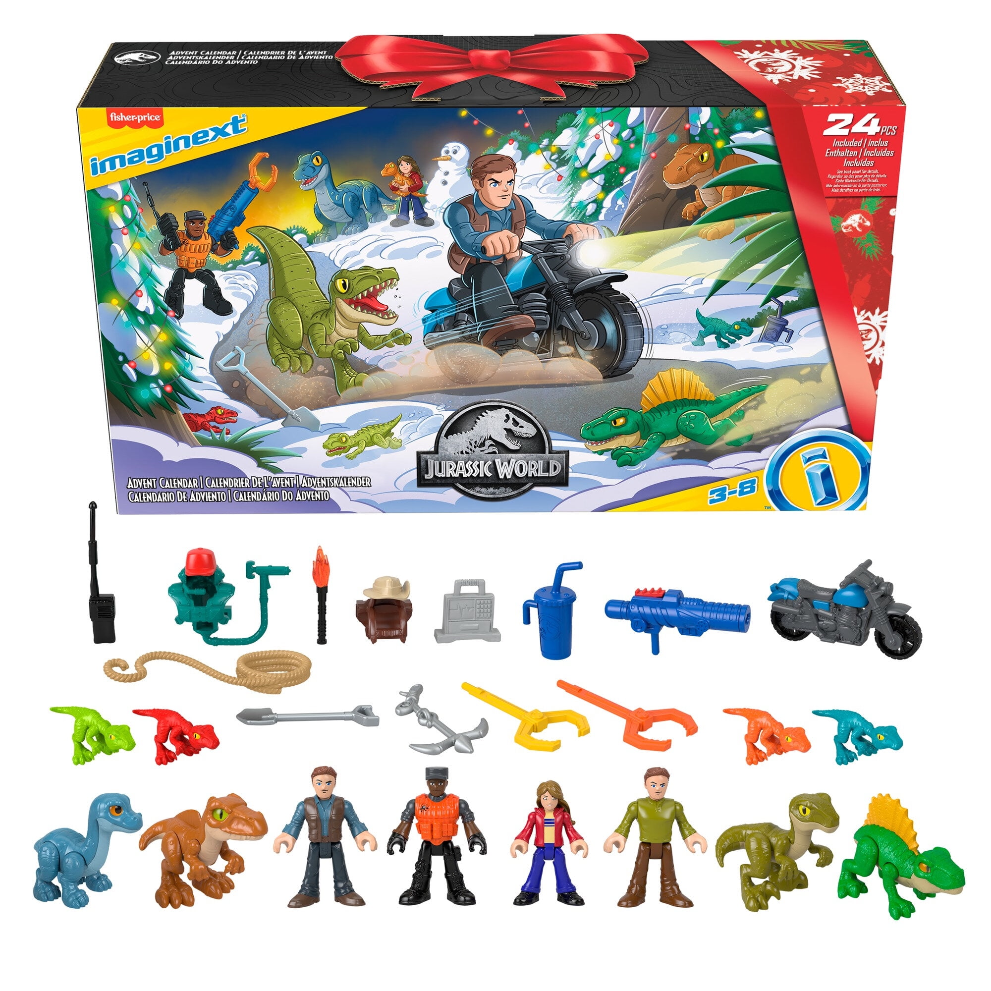 Imaginext Jurassic World Dinosaur Advent Calendar, 25-Piece Preschool Toys