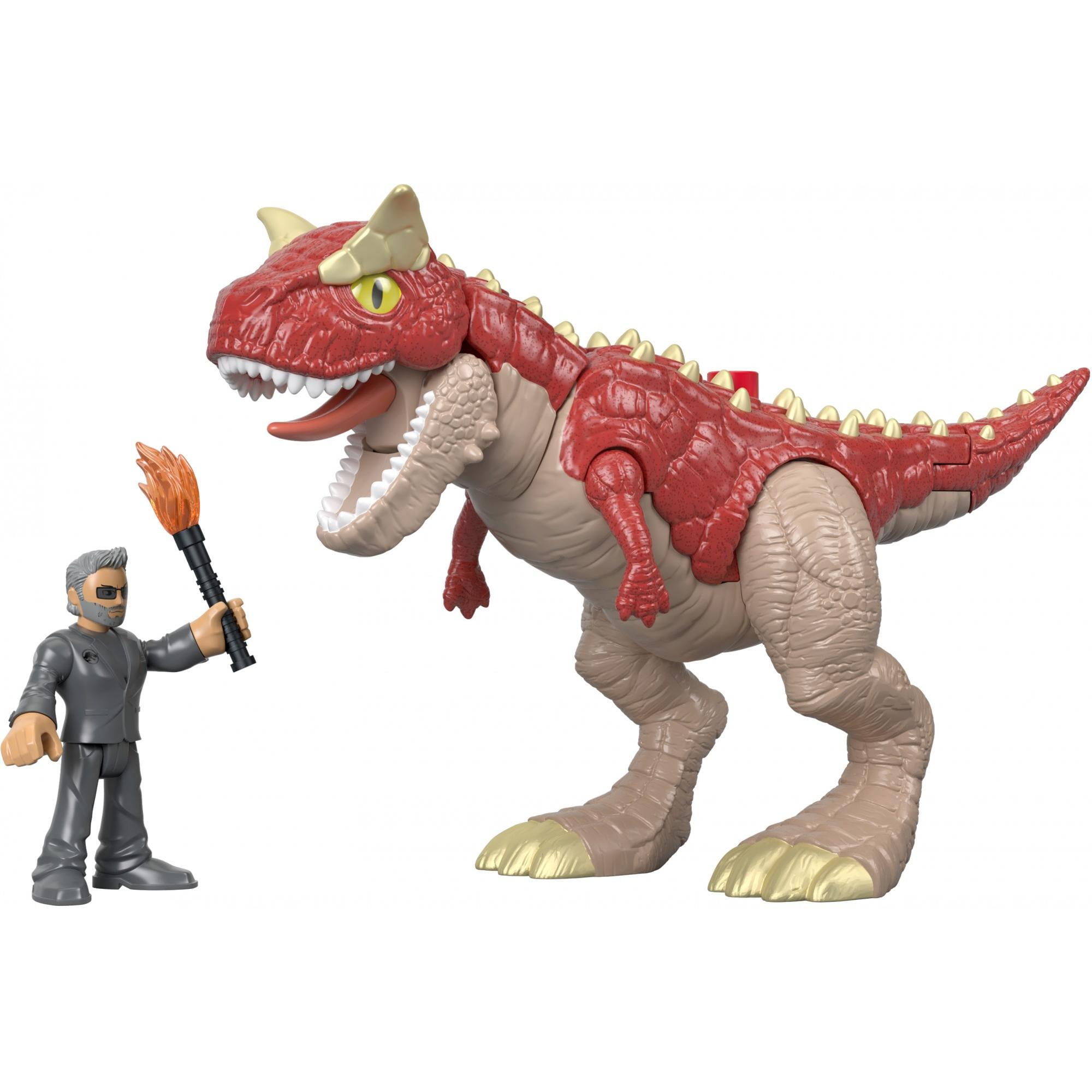 Imaginext Jurassic World Dr. Malcolm and Carnotaurus Action Figure Set for Ages 3 to 8