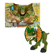 Imaginext Jurassic World Thrash Attack Dilophosaurus Dinosaur Toy with Lights & Sounds for Kids