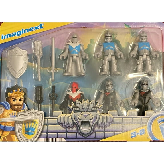 Imaginext Kingdom Castle Battle 6 Figures 3 Red Knights & 3 Blue Knights