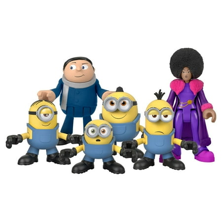 Imaginext Minions The Rise of Gru Figure Set with 6 Movie Characters for Preschool Kids