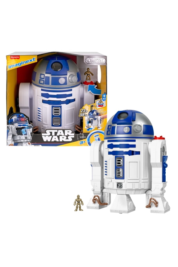 STAR WARS R2-D2 Toy with Lights Sounds & C-3PO Diecast Character Key for Kids