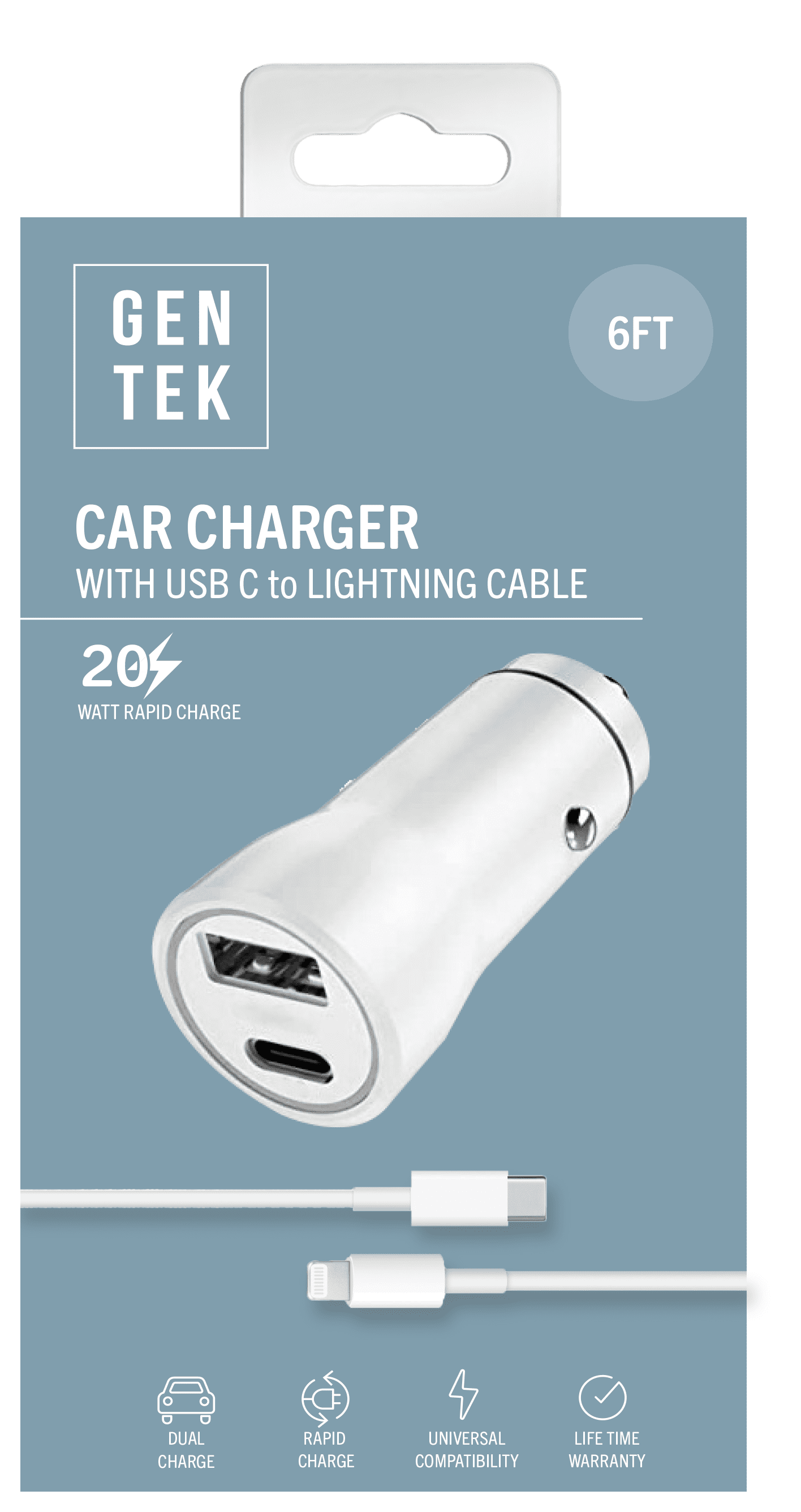 Imaging Wholesale Dual Port Wall Charger Type-C to iPhone White