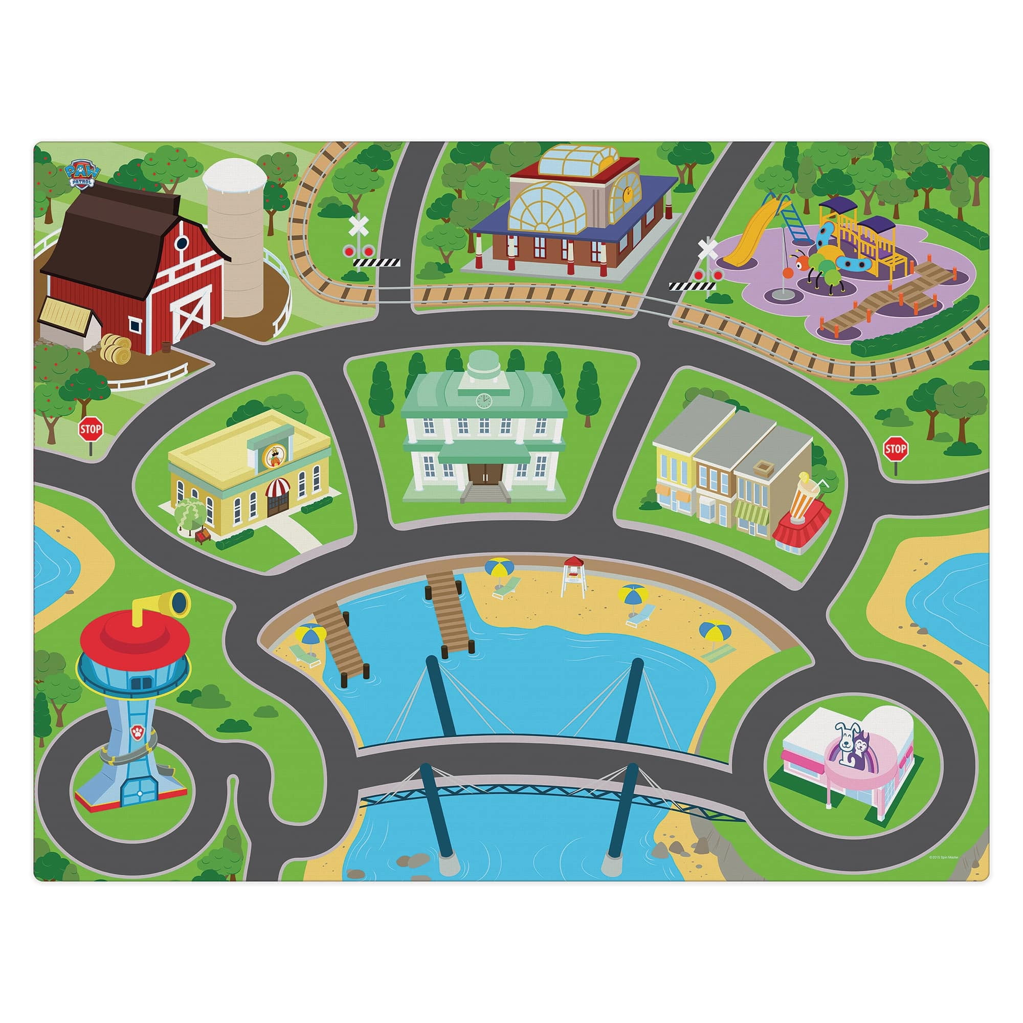 Imaginmat: Jumbo - Paw Patrol - Floor Playmat & 2 Toy Cars, 47 x 61", 2 Character Vehicles, Durable EVA Foam Mat, Portable, Licensed, Kids Ages 3+