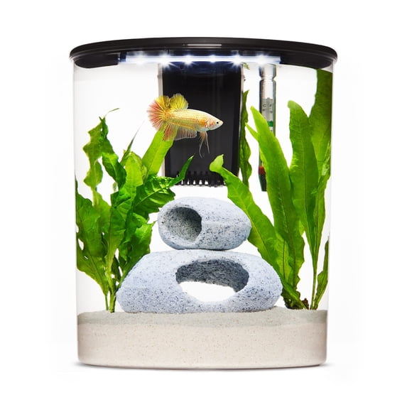 Imagitarium Plastic Half-Moon Betta Aquarium 2.5 Gallon