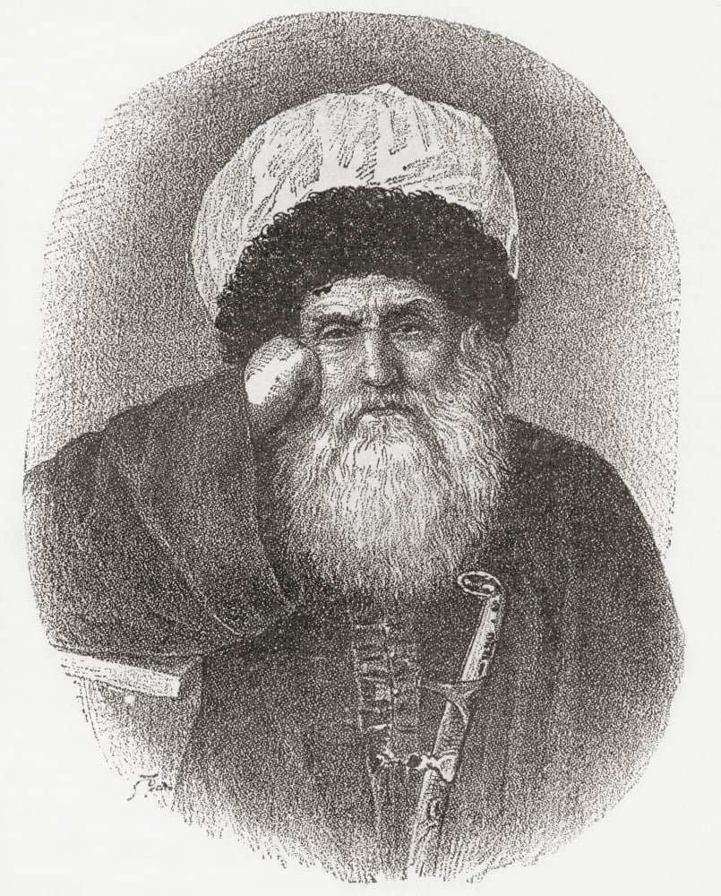 Imam Shamil Also Spelled Shamyl Schamil Schamyl Or Shameel 1797 Canvas Art - Ken Welsh Design Pics (12 x 15)