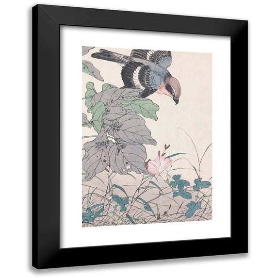 Imao Keinen 11x14 Black Modern Framed Museum Art Print Titled - No Kacho Gafu, Pl.32 (1891-1892)