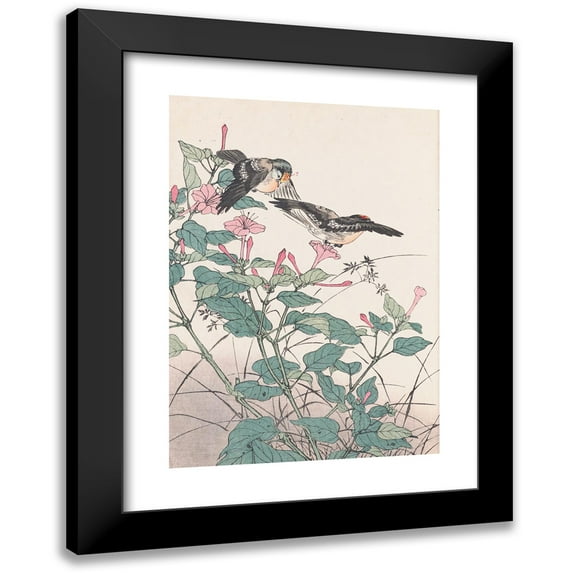 Imao Keinen 14x18 Black Modern Framed Museum Art Print Titled - No Kacho Gafu, Pl.23 (1891-1892)