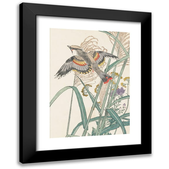 Imao Keinen 18x24 Black Modern Framed Museum Art Print Titled - No Kacho Gafu, Pl.42 (1891-1892)