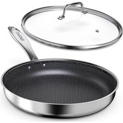 Imarku 12" Non-Stick Frying Pan & Lid, Deep Skillet for Saut ing, Oven & Dishwasher Safe, Induction Compatible, PFOA-Free