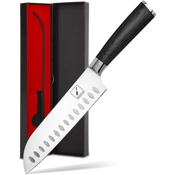Imarku Asian Santoku Knife, Sharp Blade, Comfortable Grip, Scratch Resistant