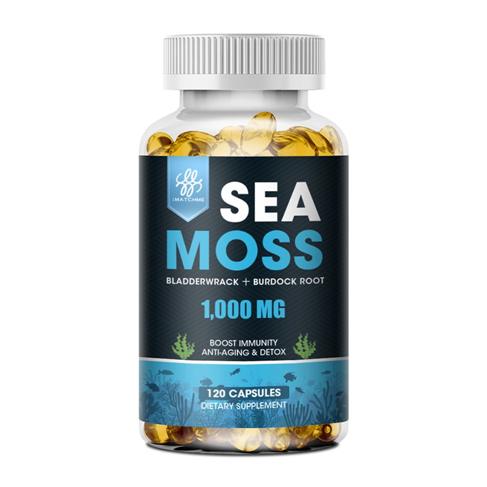 Imatchme Organic Sea Moss Pills - 1000mg for Immune, Gut, Skin ...