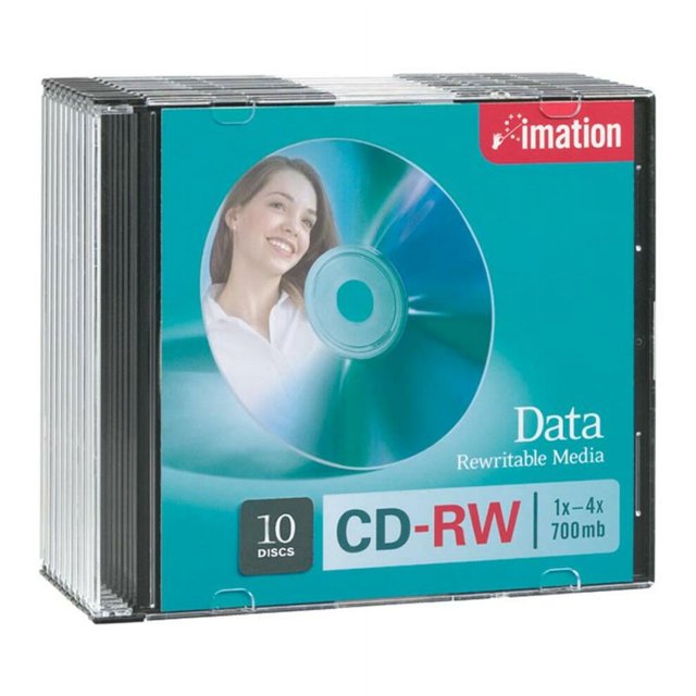 Imation CD Rewritable Media, CDRW, 4x, 700 MB, 10 Pack Slim Jewel Case, Retail