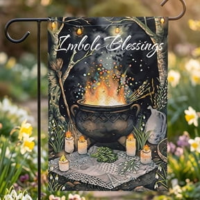 Imbolc Garden Flag Pagan Cauldron Decor Witchy Sabbat Outdoor Decoration Wiccan Gift
