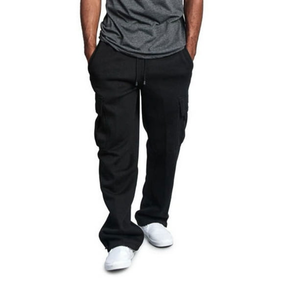 Imcute Men Jogger Heavy weight Fleece Cargo Pocket Sweatpants