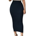 thumbnail image 1 of Imcute Muslim Bodycon Skirt High Waist Stretch Long Women Plus Size Winter Knitted Ladies Pencil Skirt Navy M, 1 of 5