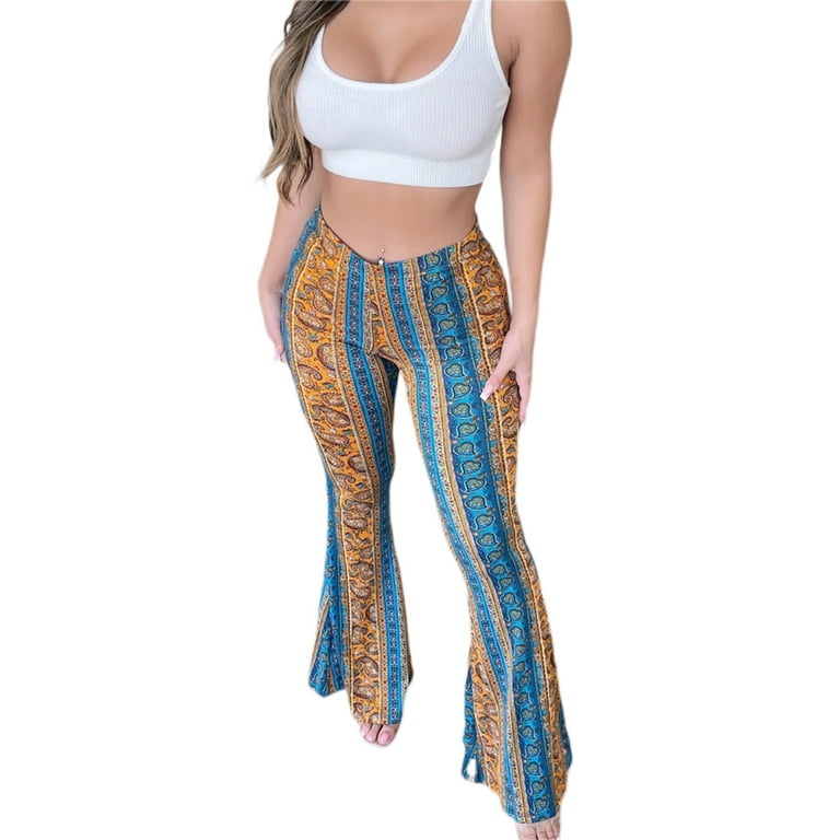 Flare Yoga Bottom Pants Bell Imcute Tribal Size Palazzo Boho Hose Ethnic Plus Print Women Trousers