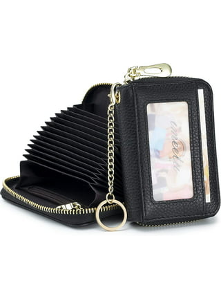  Penekin Keychain Wallet with ID Window, RFID Blocking Credit  Card Holder Leather Small Wallets for Women & Men(Black) : Clothing, Shoes  & Jewelry