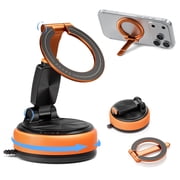 Imego Magnetic Car Phone Holder 360 Suction Dashboard Windshield Mount Compatible for iPhone 12-17,Orange