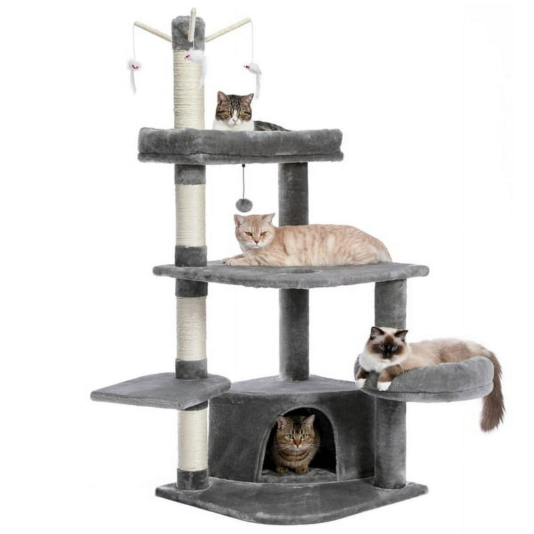 Imere Multi Functional Large Cat Tree with Super Large Condo Spacious Top Perch Sisal Scratching Post and Cat Interactive Toy For Big and Fat Cats Walmart