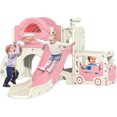 thumbnail image 1 of Imerelez 9 in 1 Toddler Slide, Bus-Themed Kids Slide and Climber Playset with Basketball Hoop, Ring-Toss, Car Playhouse, Telescope, Freestanding Indoor and Outdoor Playground for Baby Age 3, 1 of 9